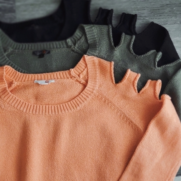 G by Guess Peekaboo Shoulder Sweater in Sherbet - Picture 13 of 14